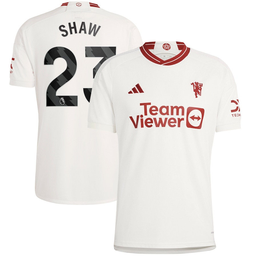 Luke Shaw 23 Manchester United 2023/24 Third Men Player Jersey – White