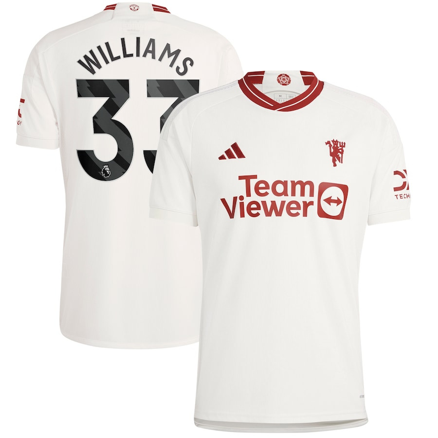 Brandon Williams 33 Manchester United 2023/24 Third Men Player Jersey – White
