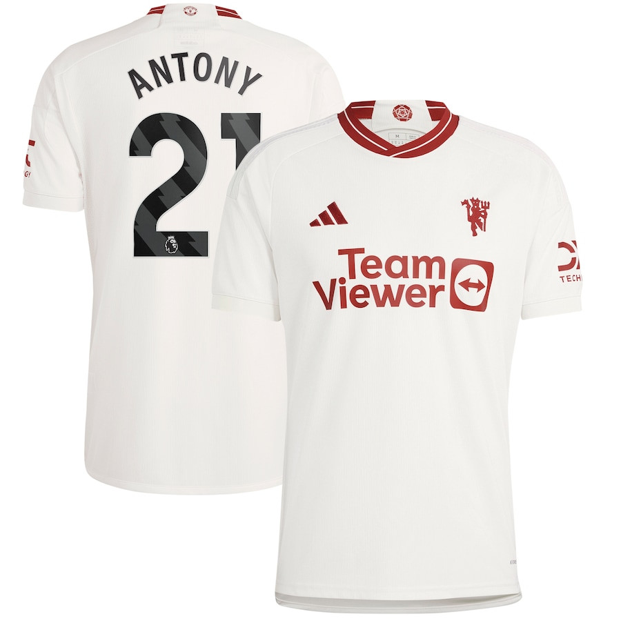 Antony 21 Manchester United 2023/24 Third Men Player Jersey – White