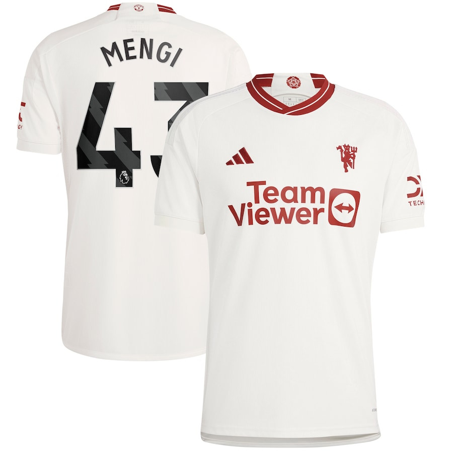 Teden Mengi 43 Manchester United 2023/24 Third Men Player Jersey – White