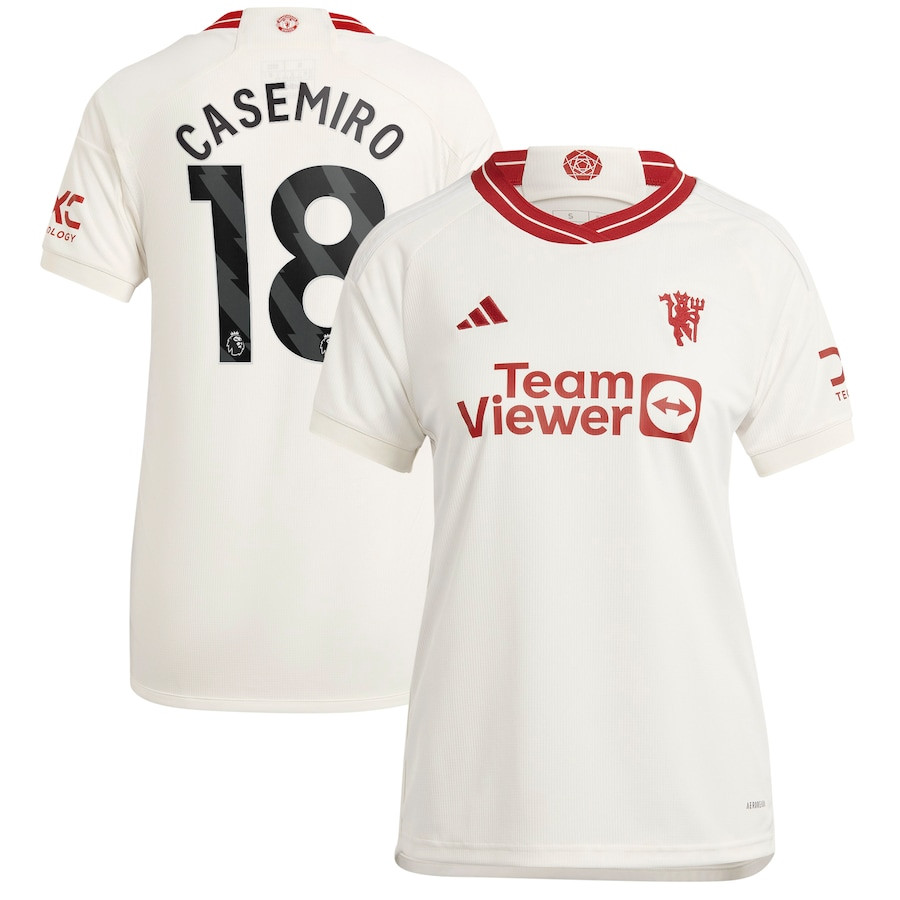 Casemiro 18 Manchester United 2023/24 Third Women Player Jersey – White