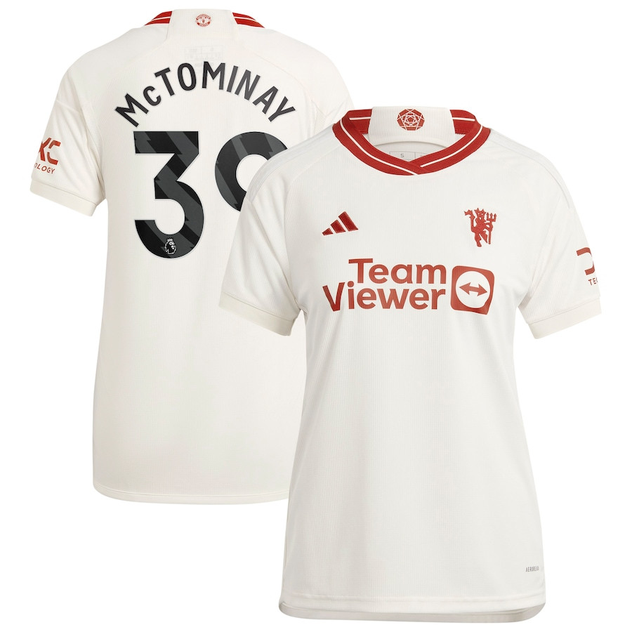 Scott McTominay 39 Manchester United 2023/24 Third Women Player Jersey – White