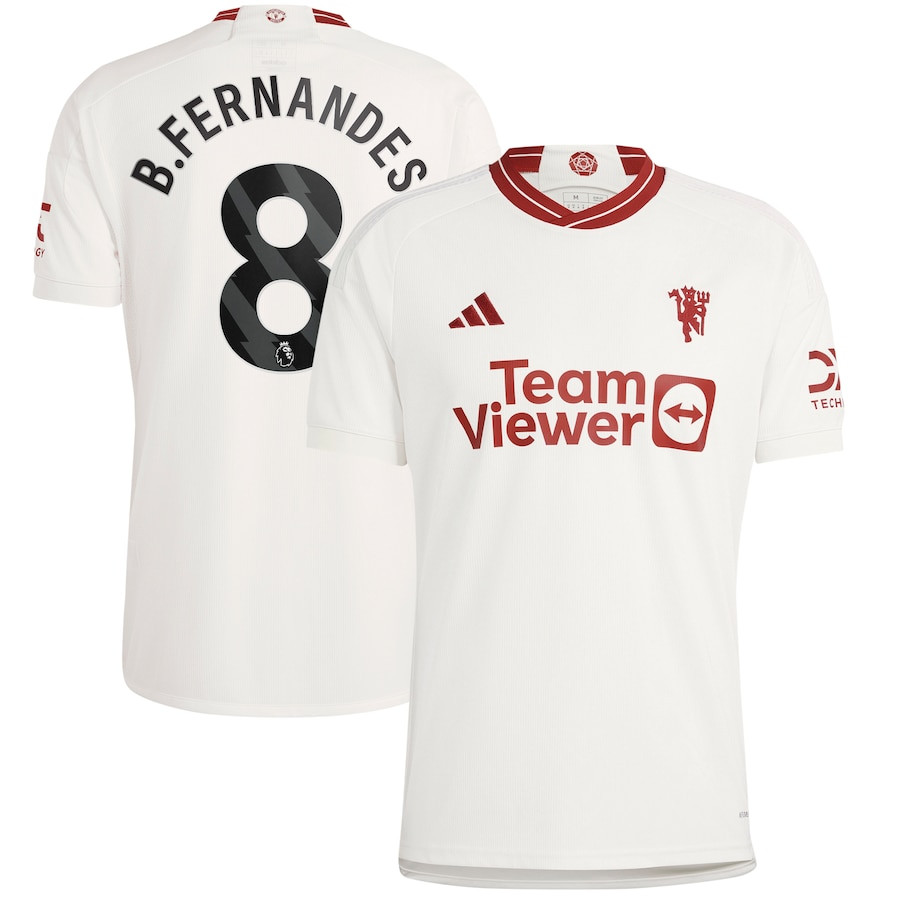 Bruno Fernandes 8 Manchester United 2023/24 Third Men Player Jersey – White