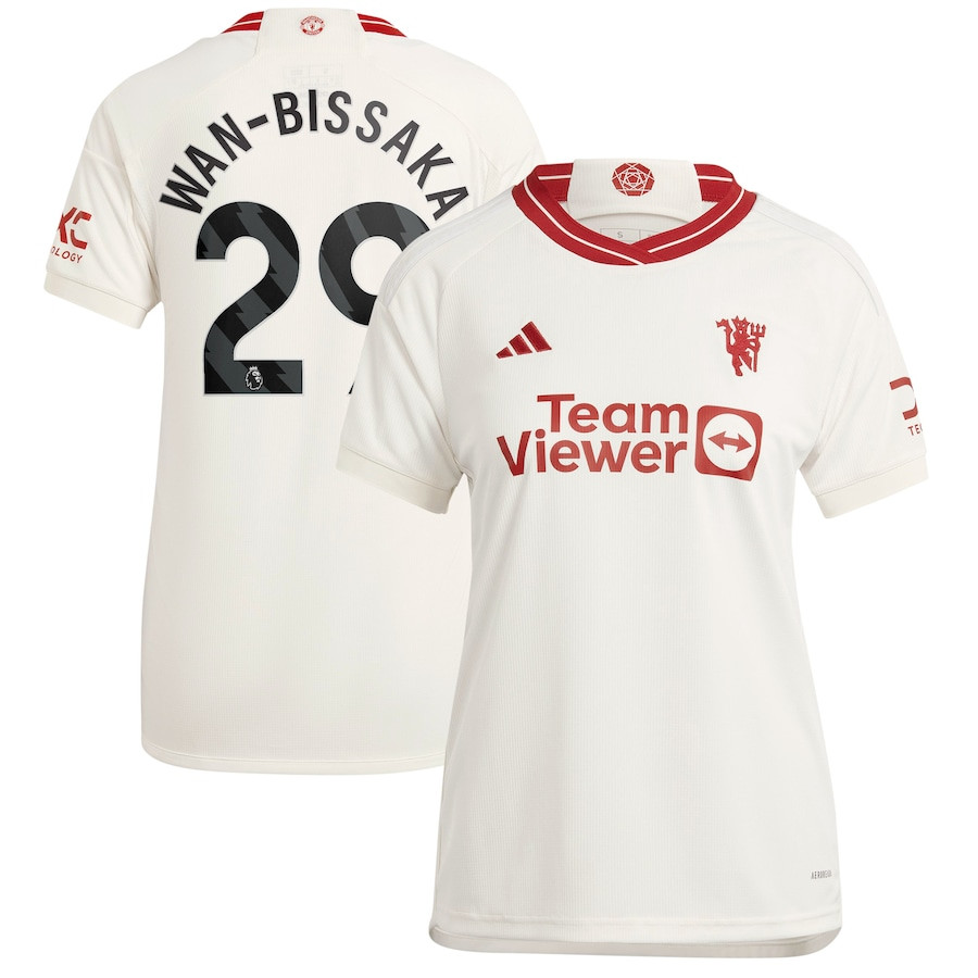 Aaron Wan-Bissaka 29 Manchester United 2023/24 Third Women Player Jersey – White