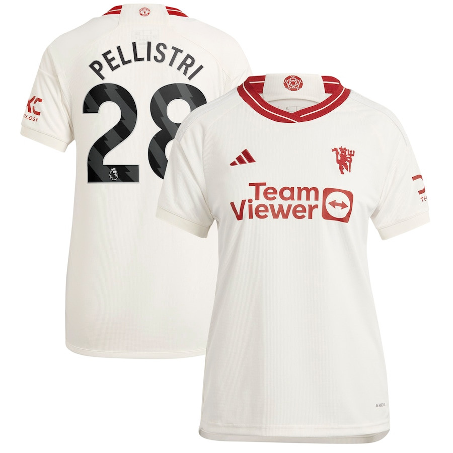 Facundo Pellistri 28 Manchester United 2023/24 Third Women Player Jersey – White