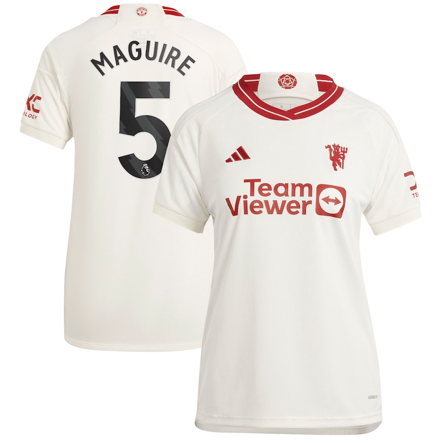Harry Maguire 5 Manchester United 2023/24 Third Women Player Jersey – White