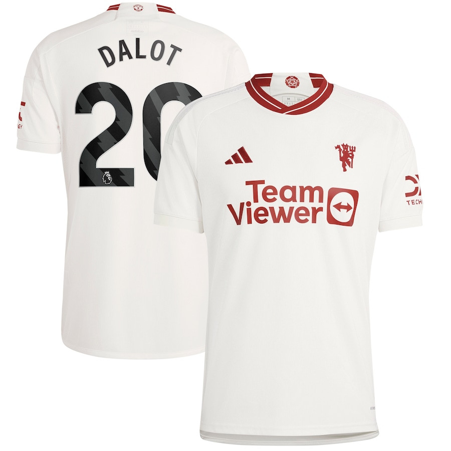 Diogo Dalot 20 Manchester United 2023/24 Third Men Player Jersey – White
