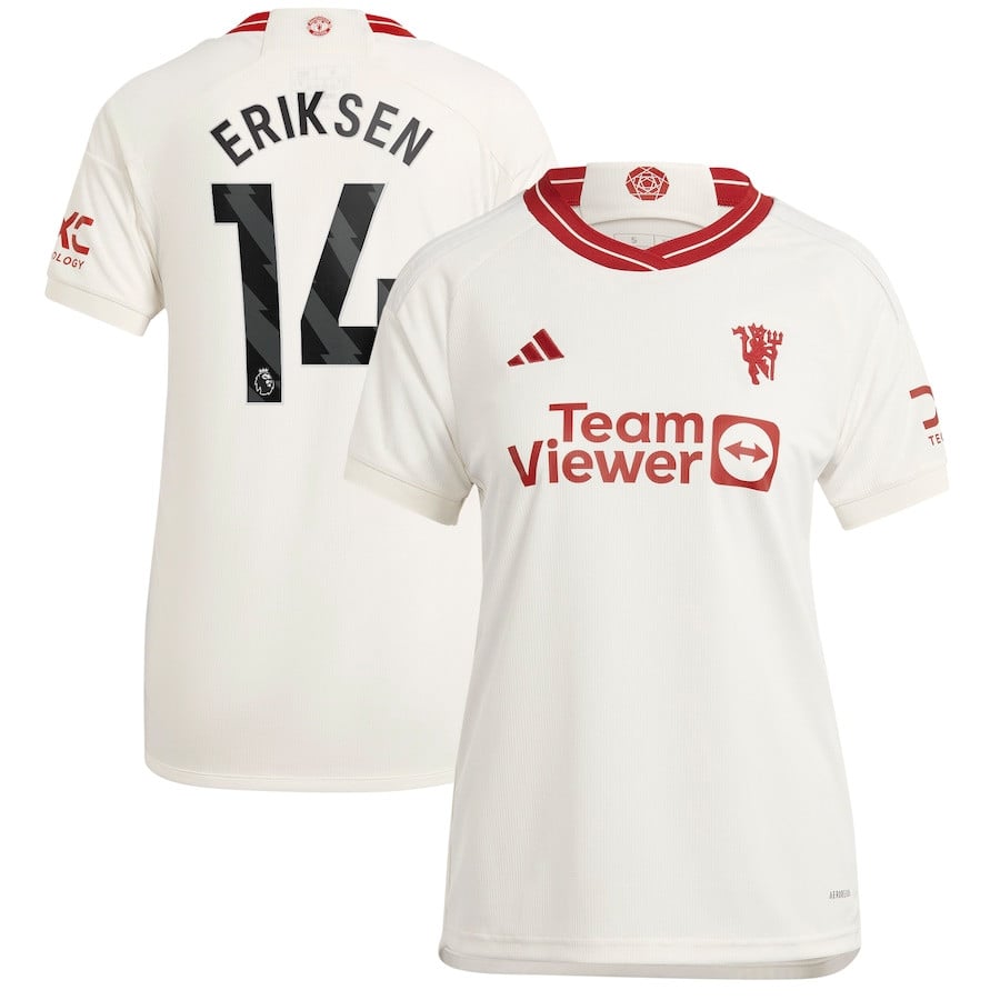 Christian Eriksen 14 Manchester United 2023/24 Third Women Player Jersey – White