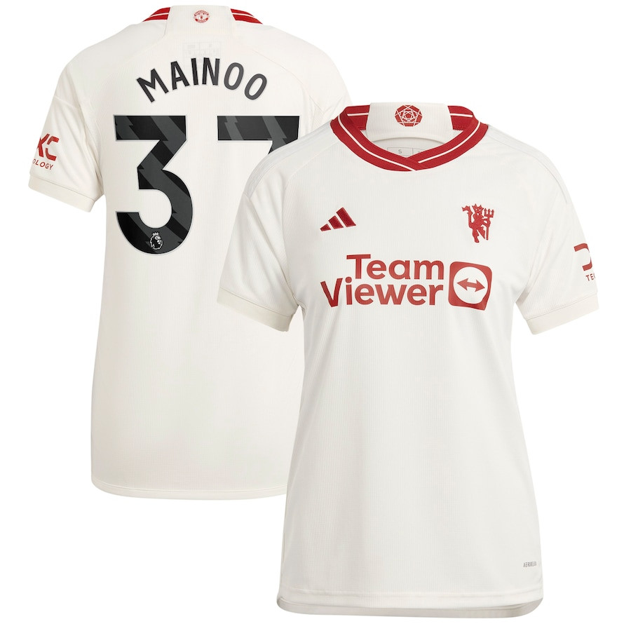 Kobbie Mainoo 37 Manchester United 2023/24 Third Women Player Jersey – White