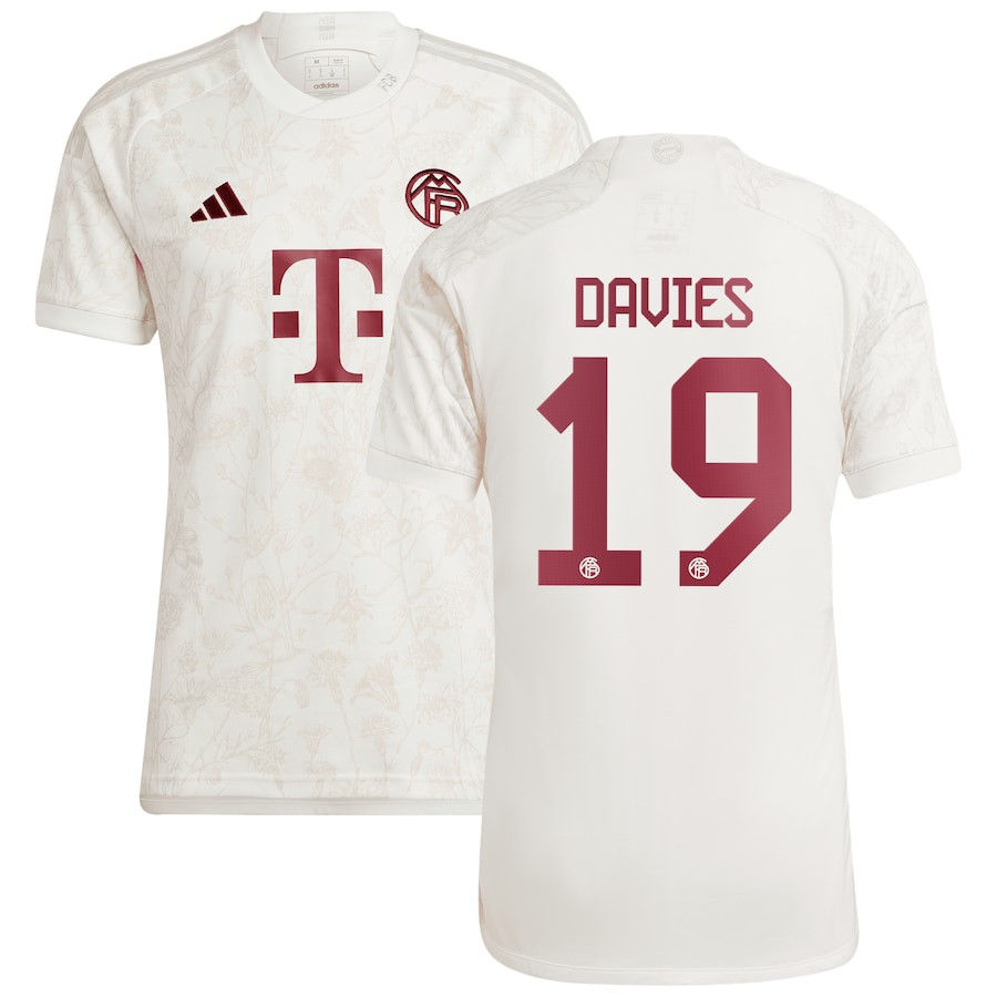 Alphonso Davies 19 Bayern Munich 2023/24 Third Men Jersey – White