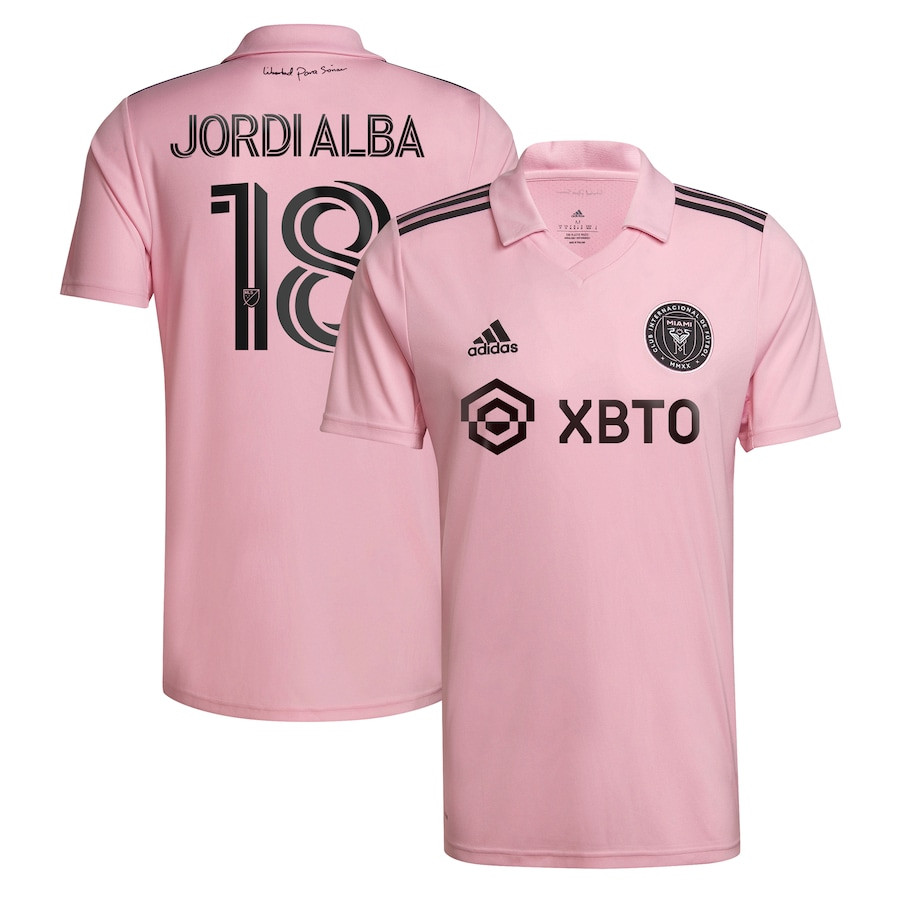 Jordi Alba Ramos 18 Inter Miami CF 2023 The Heart Beat Kit Men Jersey – Pink