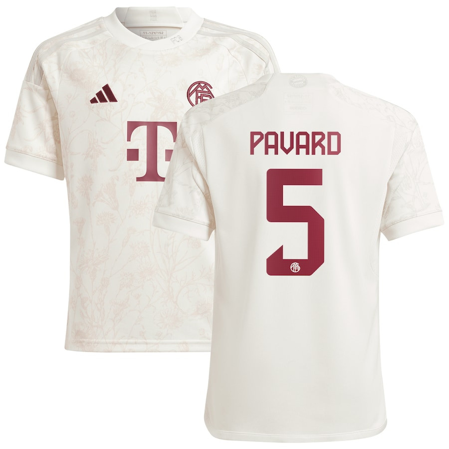 Benjamin Pavard 5 Bayern Munich 2023/24 Third Youth Jersey – White