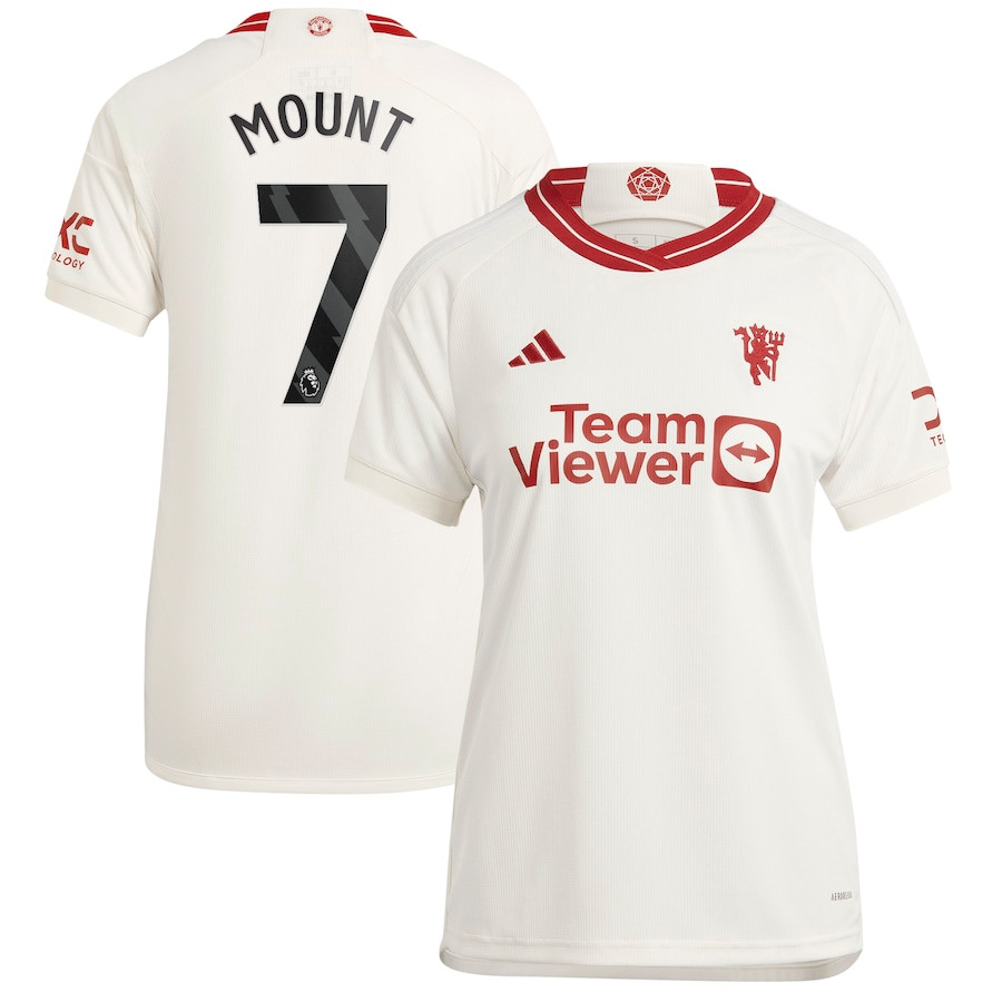 Mason Mount 7 Manchester United 2023/24 Third Women Player Jersey – White