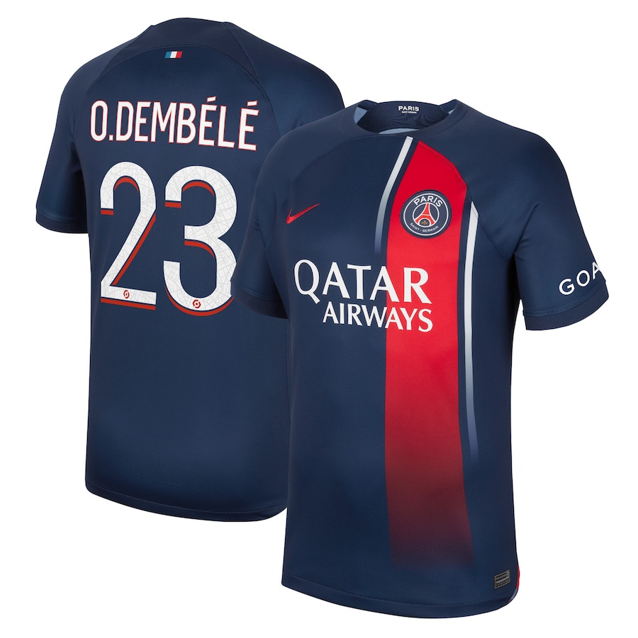 Ousmane Dembl 23 Paris Saint-Germain 2023/24 Home Men Jersey – Navy