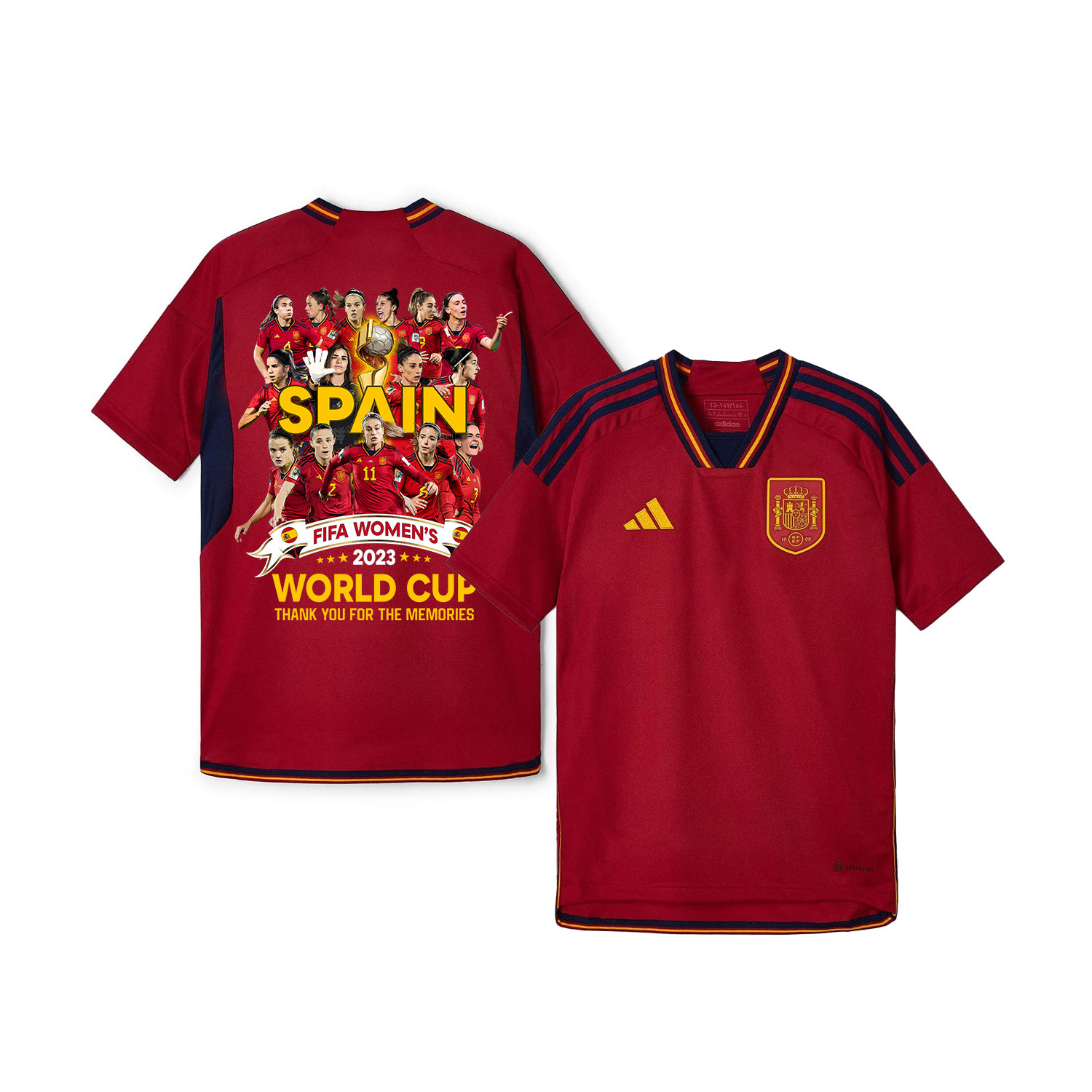 Spain Women's National Team Road To Champions 2023-24 World Cup Home YOUTH Jersey – Red