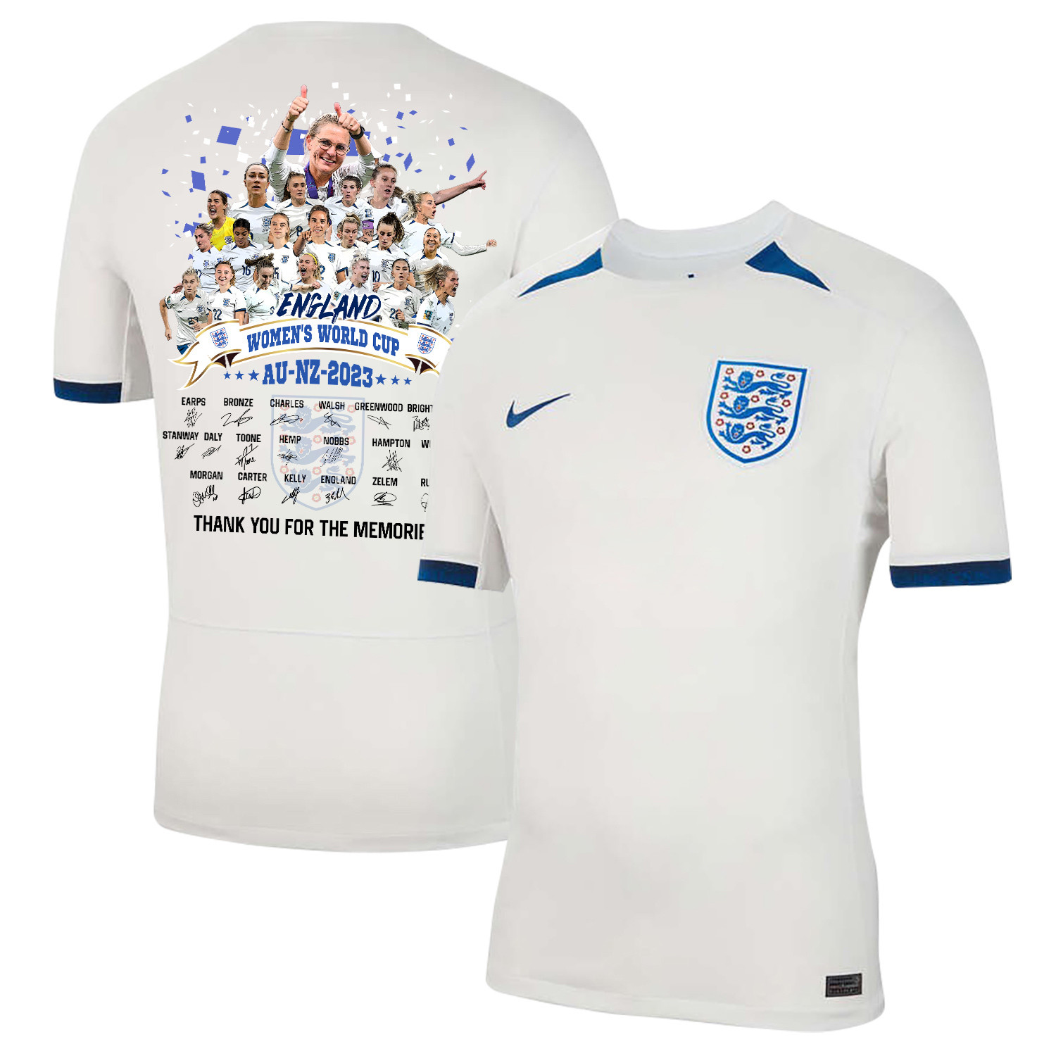 England Women's National Team Road To Champions 2023-24 World Cup Home Men Jersey – White