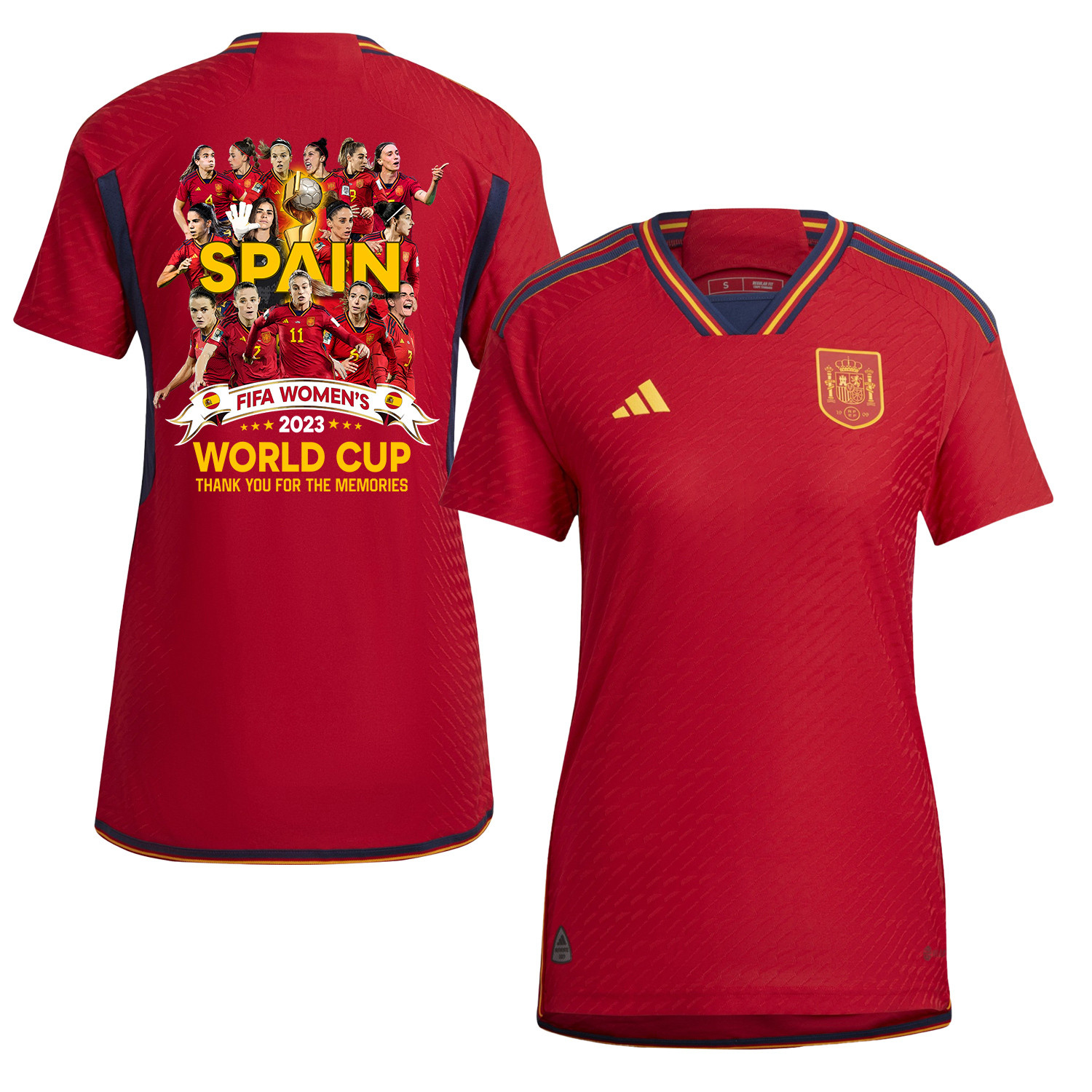 Spain Women's National Team Road To Champions 2023-24 World Cup Home Women Jersey – Red