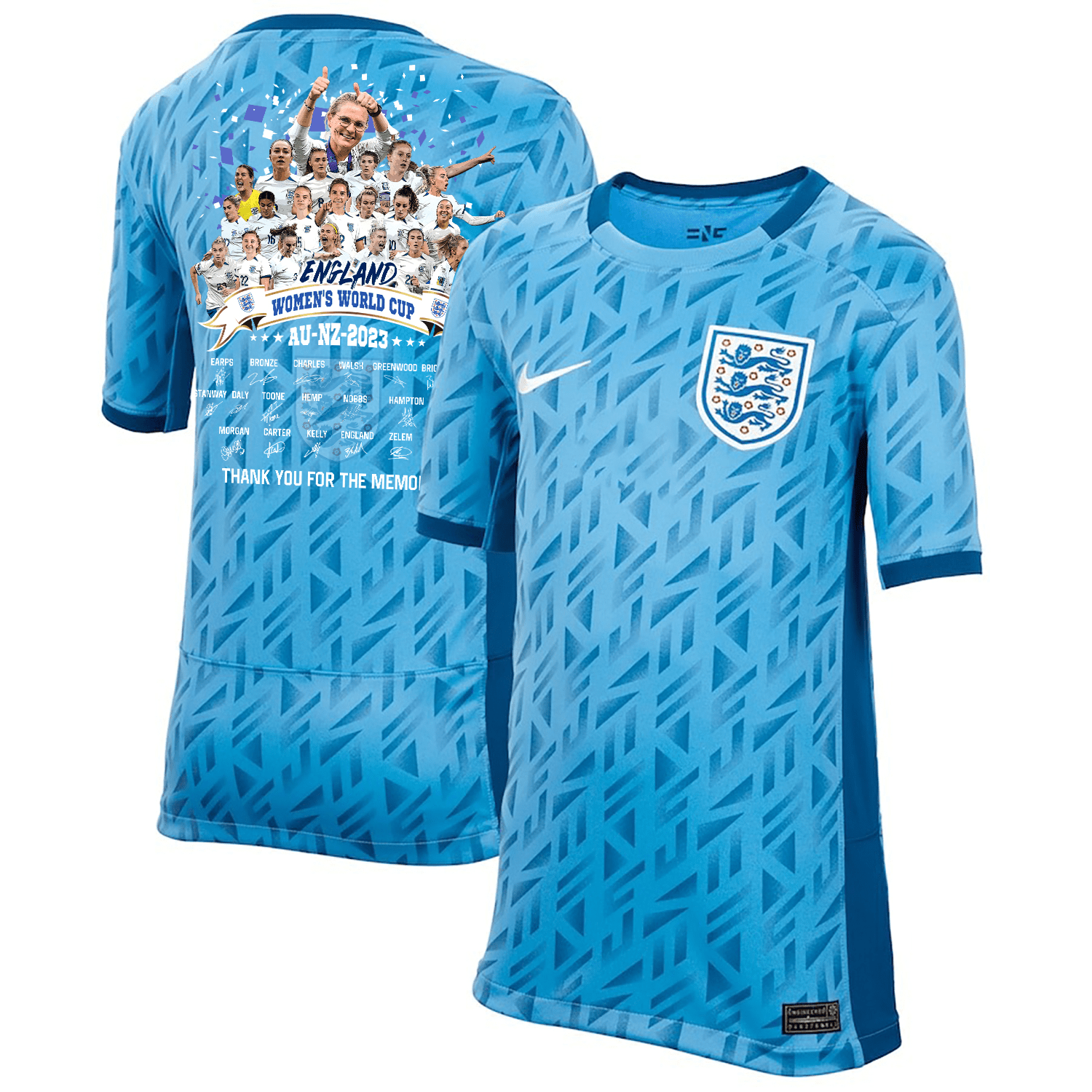 England Women's National Team Road To Champions 2023-24 World Cup Away YOUTH Jersey – Blue