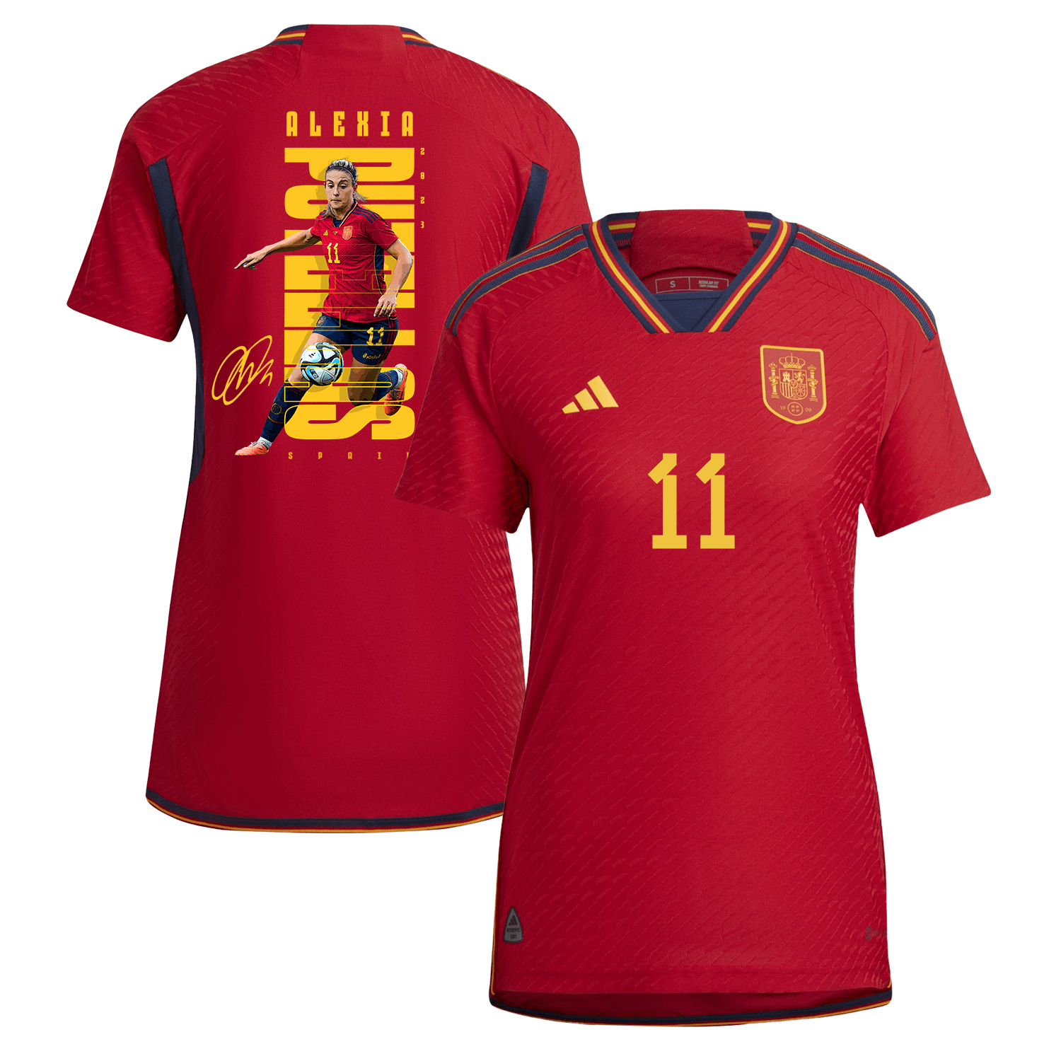 Alexia Putellas 11 Signed Spain Women's National Team Road To Champions 2023-24 World Cup Home Women Jersey – Red
