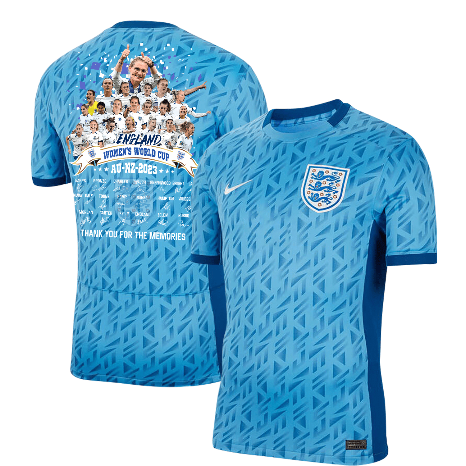 England Women's National Team Road To Champions 2023-24 World Cup Away Men Jersey – Blue