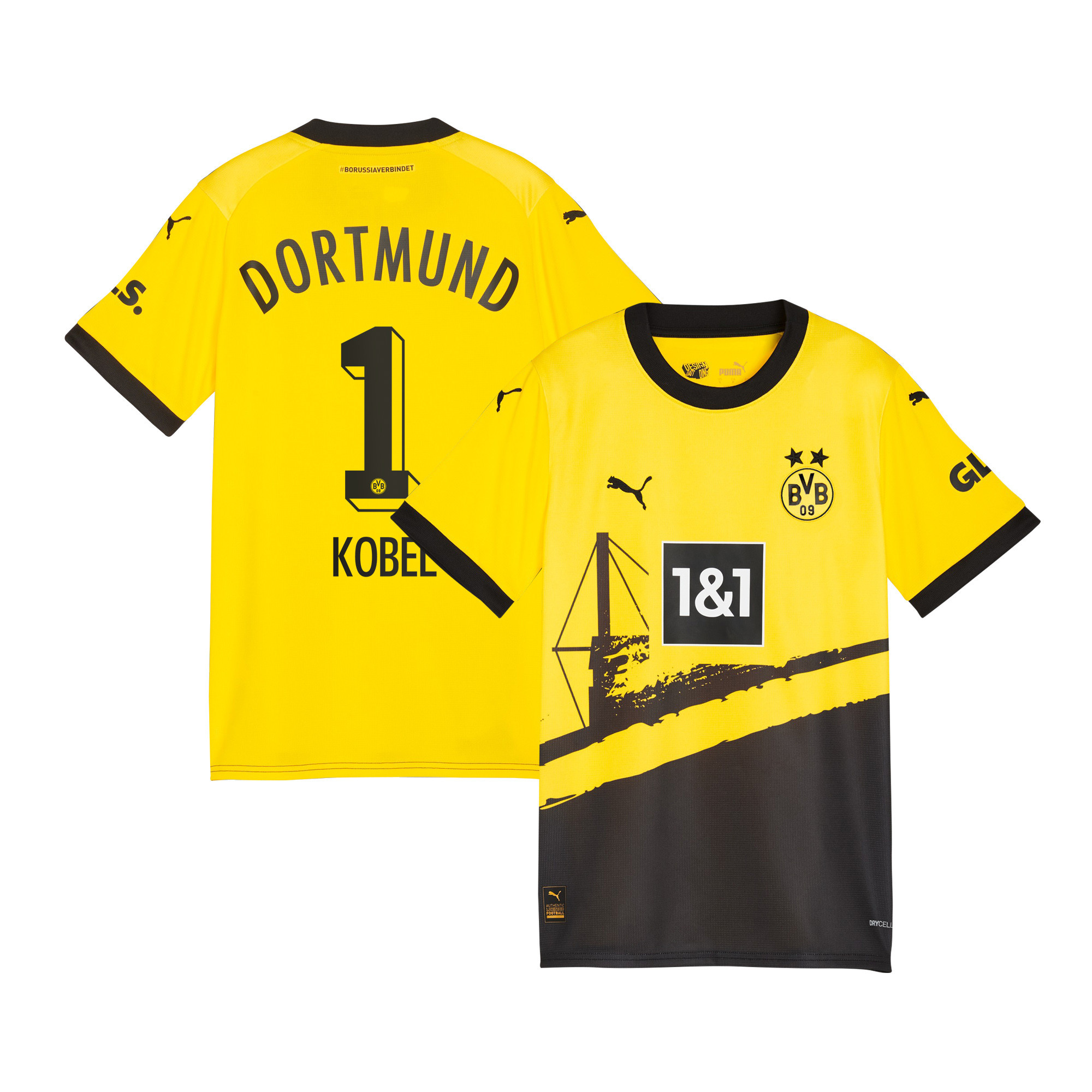 Gregor Kobel 1 Borussia Dortmund 2023/24 Home Men Jersey – Black/Yellow