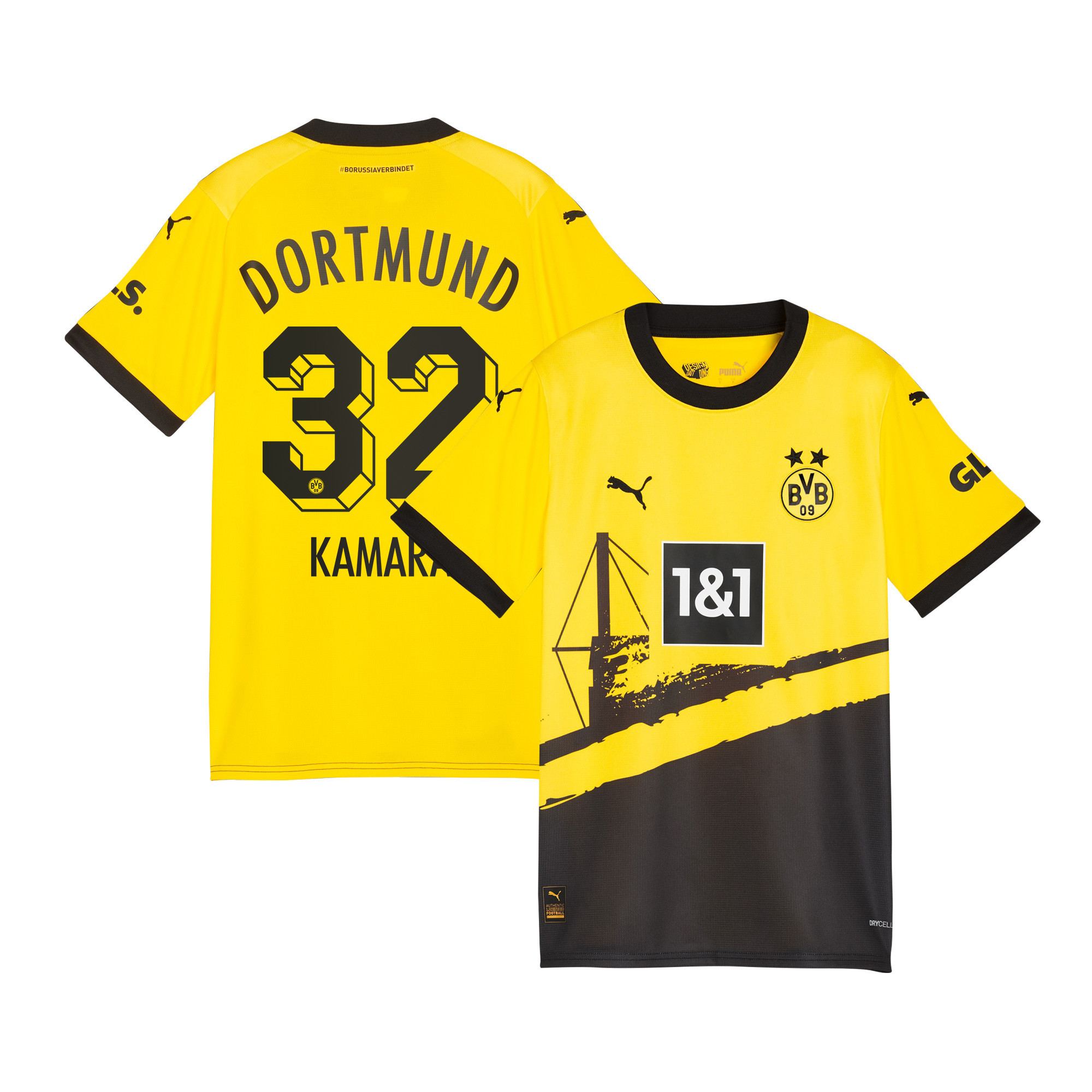 Abdoulaye Kamara 32 Borussia Dortmund 2023/24 Home Men Jersey – Black/Yellow