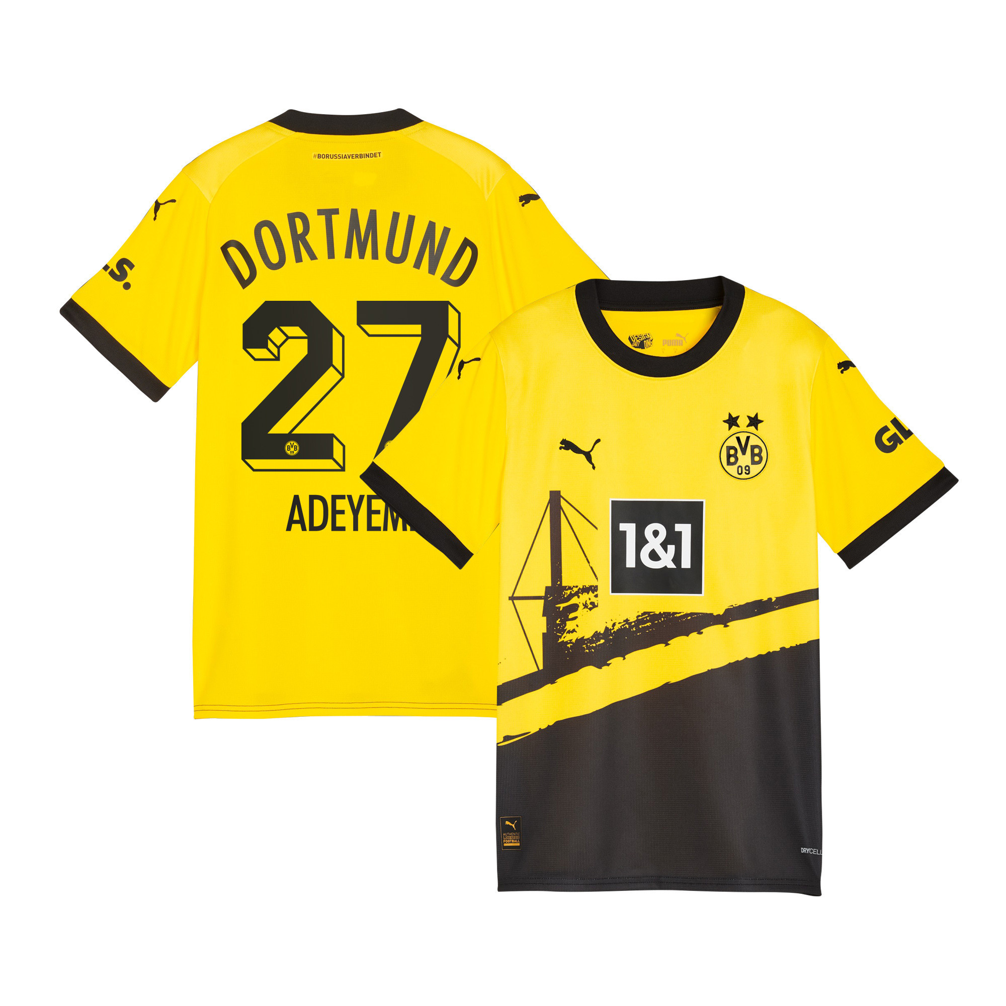 Karim Adeyemi 27 Borussia Dortmund 2023/24 Home YOUTH Jersey – Black/Yellow