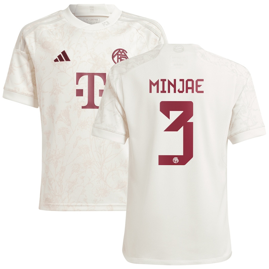 Kim Min-jae 3 Bayern Munich 2023/24 Third Youth Jersey – White