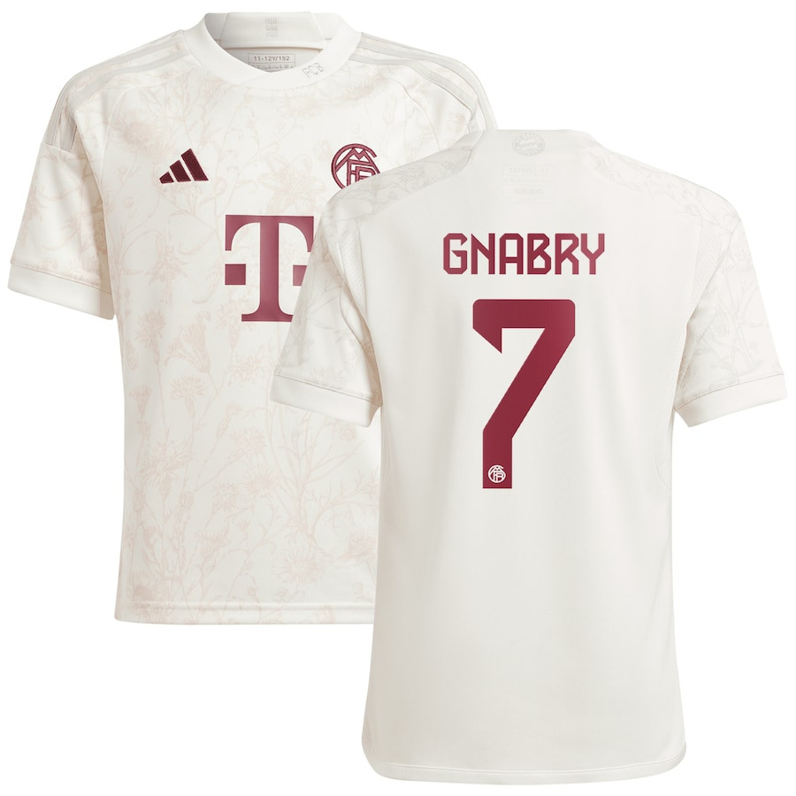 Serge Gnabry 7 Bayern Munich 2023/24 Third Youth Jersey – White