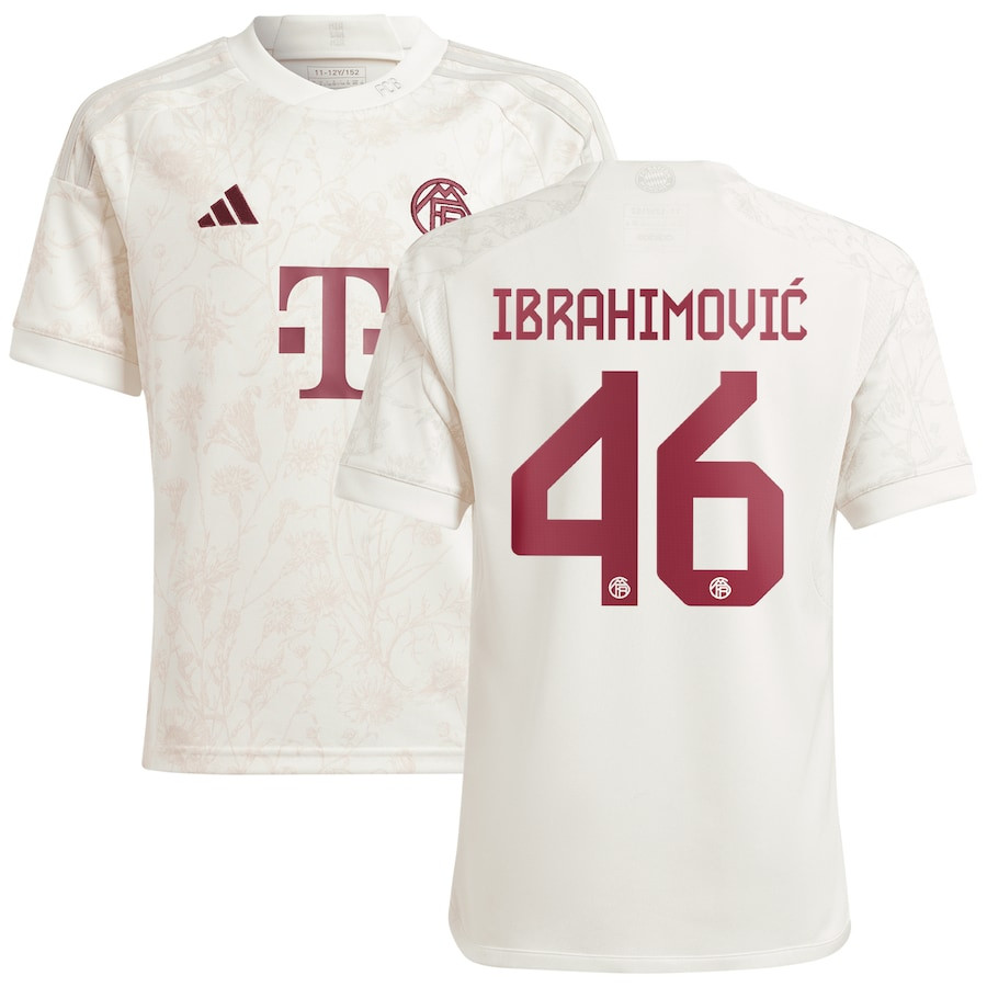 Arijon Ibrahimovic 46 Bayern Munich 2023/24 Third Youth Jersey – White