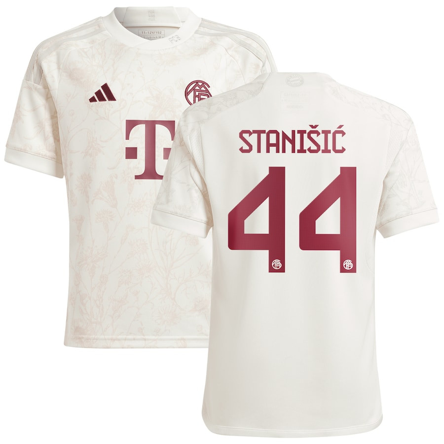 Josip Staniic 44 Bayern Munich 2023/24 Third Youth Jersey – White