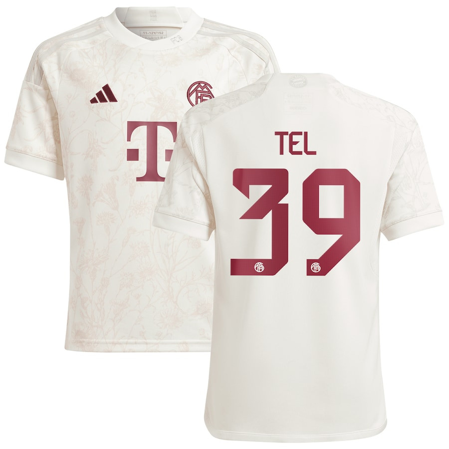 Mathys Tel 39 Bayern Munich 2023/24 Third Youth Jersey – White