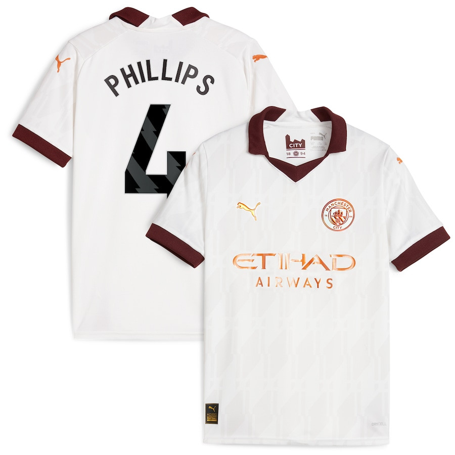 Kalvin Phillips 4 Manchester City 2023/24 Away YOUTH Jersey – White