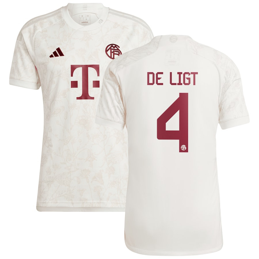Matthijs de Ligt 4 Bayern Munich 2023/24 Third Men Jersey – White