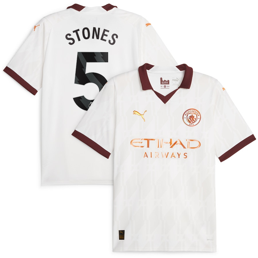 John Stones 5 Manchester City 2023/24 Away Men Jersey – White