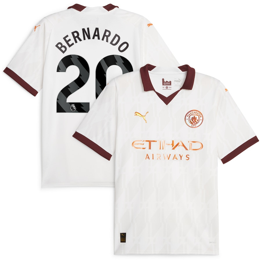 Bernardo Silva 20 Manchester City 2023/24 Away Men Jersey – White