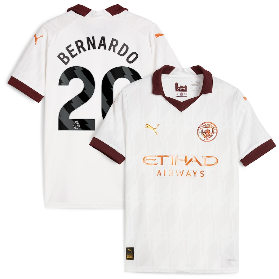 Bernardo Silva 20 Manchester City 2023/24 Away YOUTH Jersey – White
