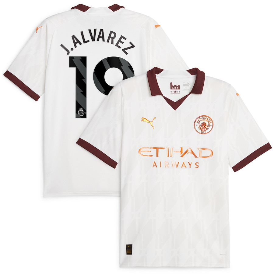Julin lvarez 19 Manchester City 2023/24 Away Men Jersey – White