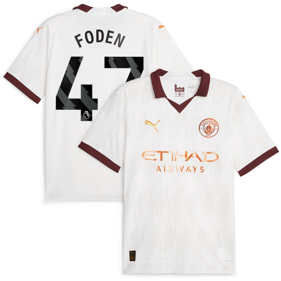 Phil Foden 47 Manchester City 2023/24 Away Men Jersey – White