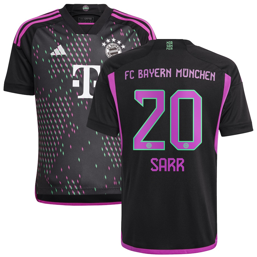 Bouna Sarr 20 Bayern Munich 2023/24 Away Youth Jersey – Black