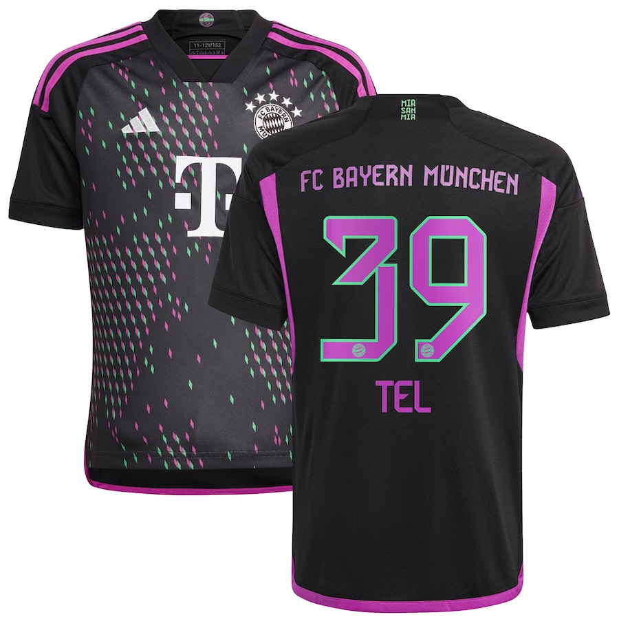 Mathys Tel 39 Bayern Munich 2023/24 Away Youth Jersey – Black