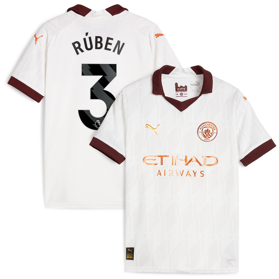 Rben Dias 3 Manchester City 2023/24 Away YOUTH Jersey – White