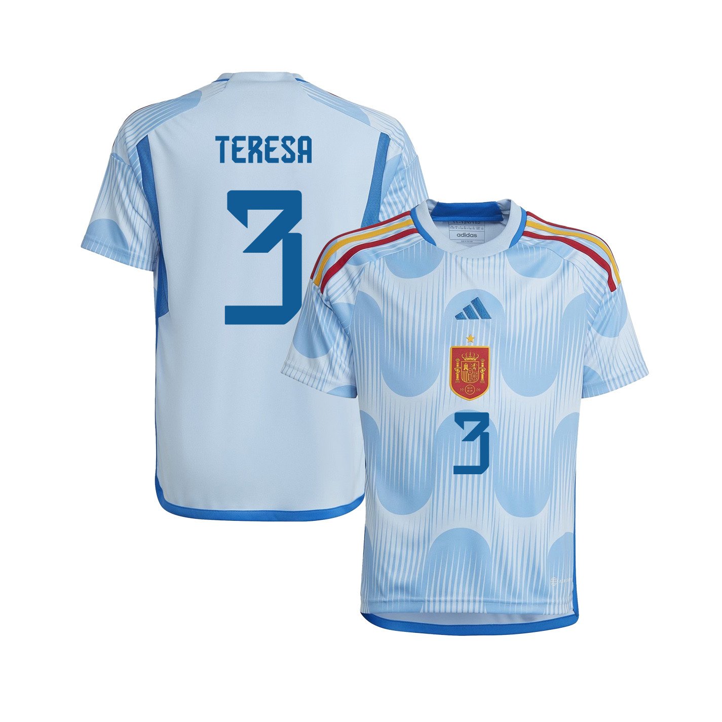 Teresa Abelleira 3 Spain 1 Star Women's National Team 2023-24 World Cup Away Jersey, YOUTH