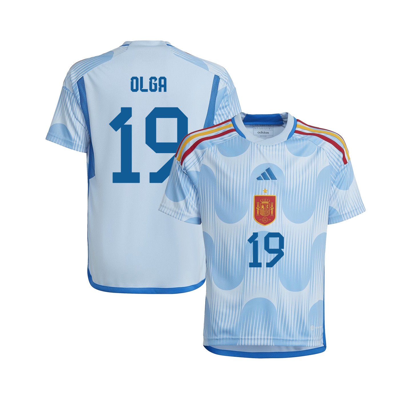 Olga Carmona 19 Spain 1 Star Women's National Team 2023-24 World Cup Away Jersey, YOUTH