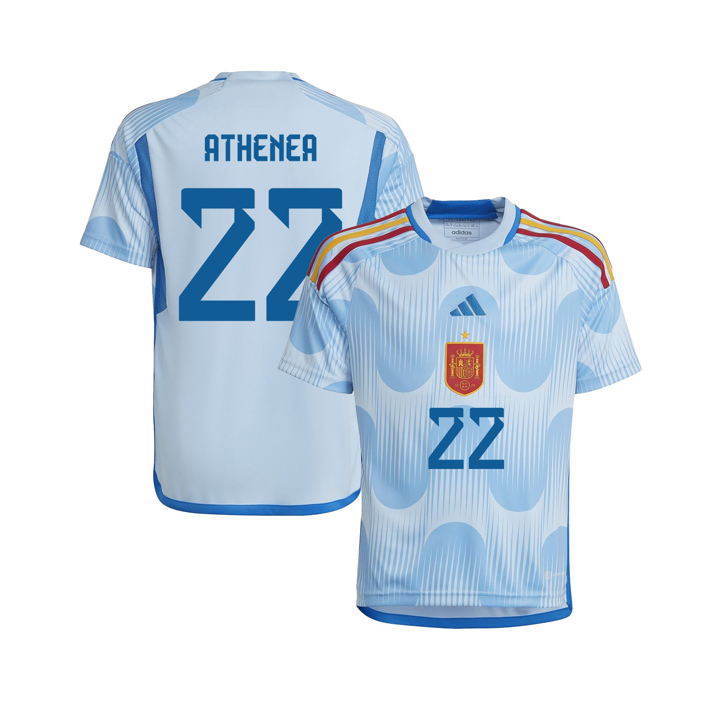 Athenea Del Castillo 22 Spain 1 Star Women's National Team 2023-24 World Cup Away Jersey, YOUTH