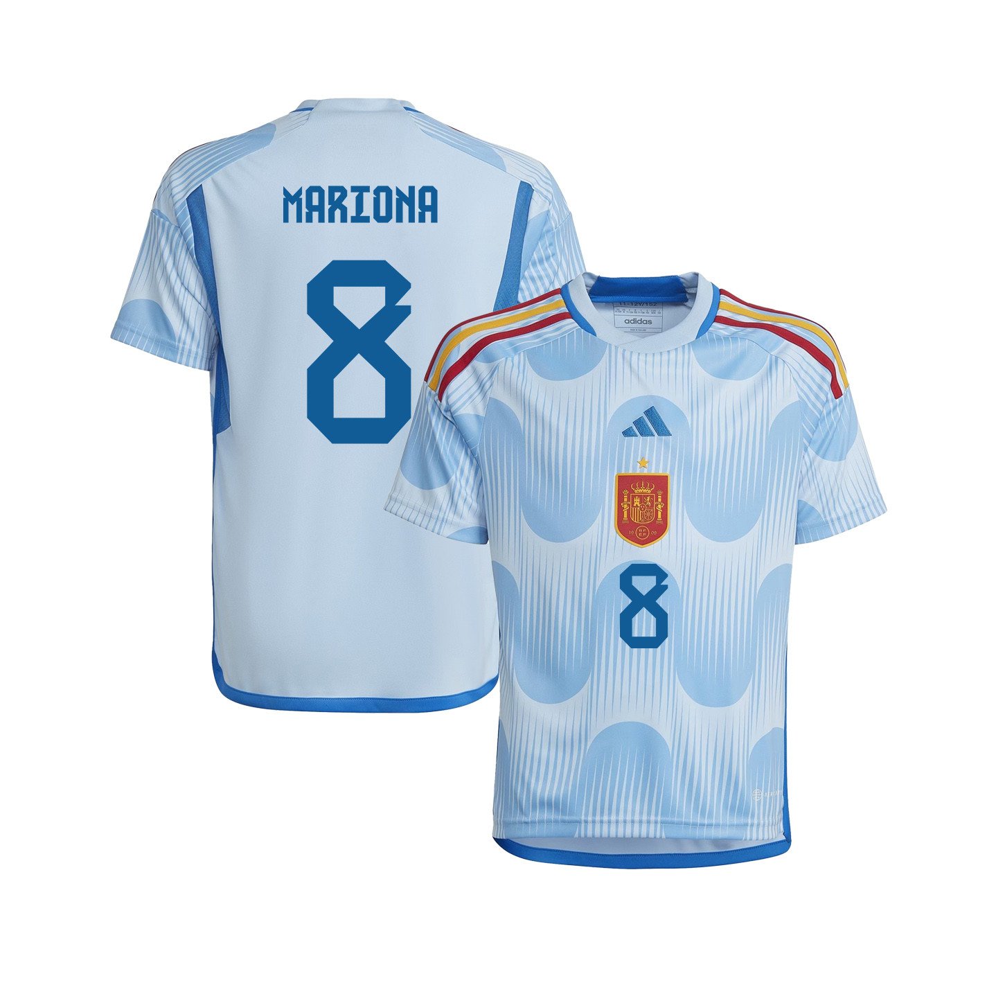 Mariona Caldentey 8 Spain 1 Star Women's National Team 2023-24 World Cup Away Jersey, YOUTH