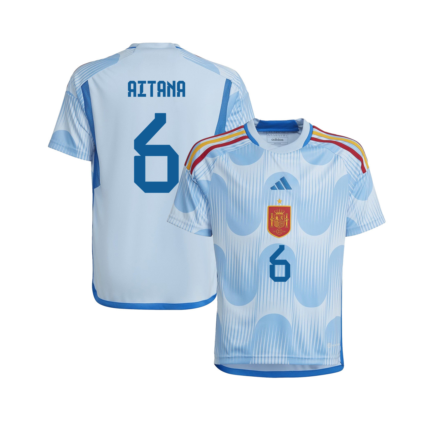 Aitana Bonmat 6 Spain 1 Star Women's National Team 2023-24 World Cup Away Jersey, YOUTH