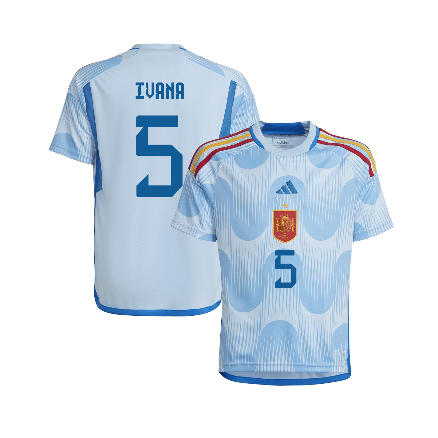 Ivana Andrs 5 Spain 1 Star Women's National Team 2023-24 World Cup Away Jersey, YOUTH