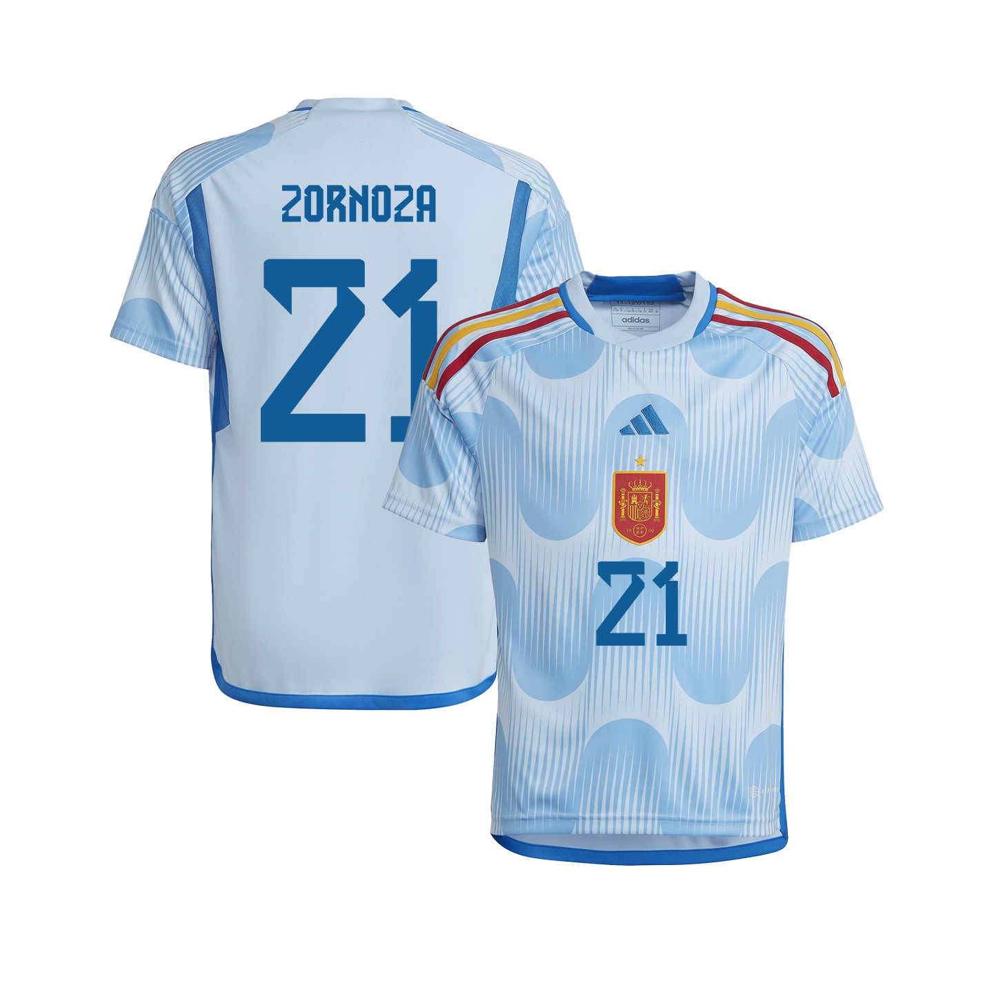 Claudia Zornoza 21 Spain 1 Star Women's National Team 2023-24 World Cup Away Jersey, YOUTH