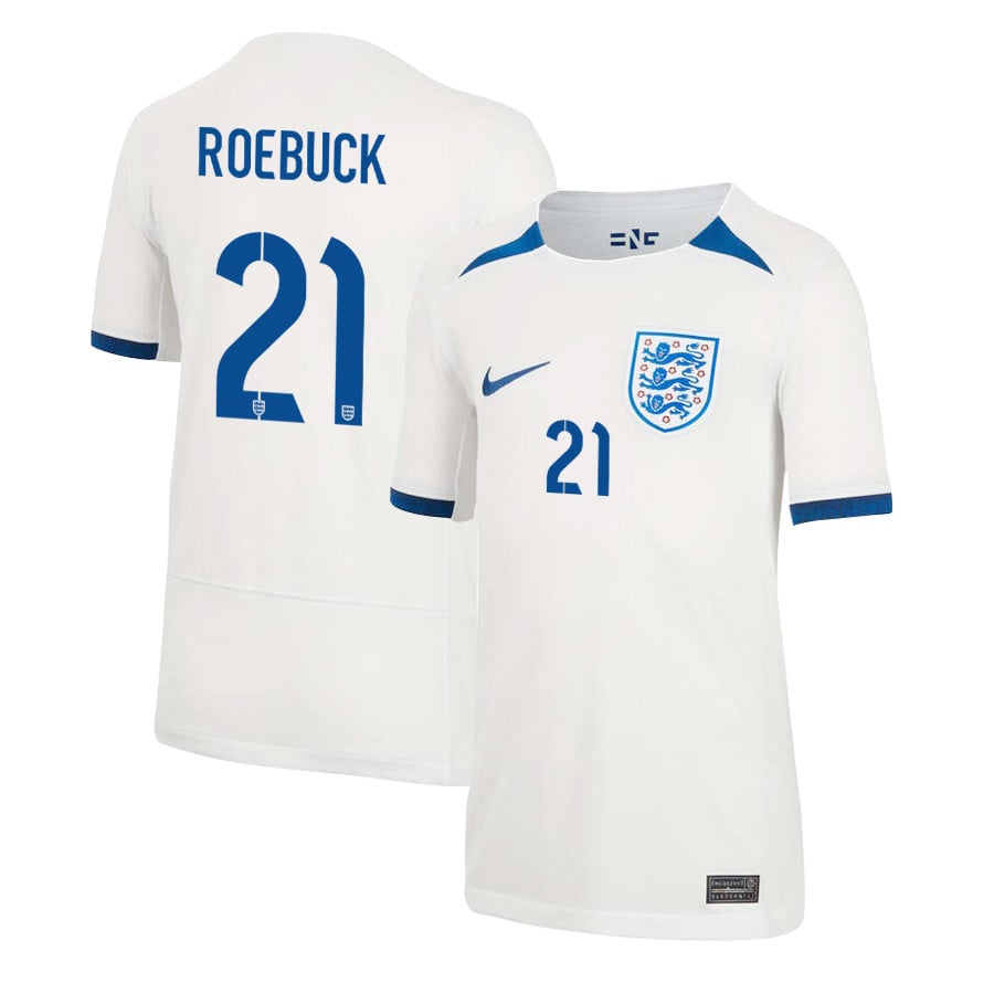 Ellie Roebuck 21 England Women's National Team 2023-24 World Cup Home Jersey, YOUTH